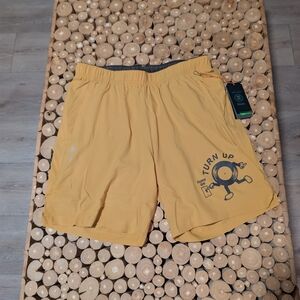 Roark Men's Mustard Yellow 'Turn Up' Athletic Shorts